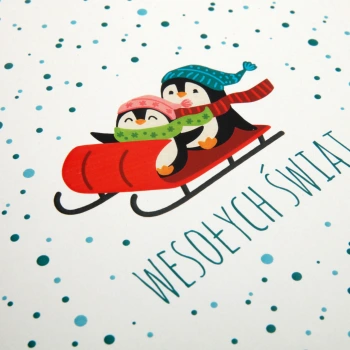 Mini-Album TS świąteczny pingwinki zestaw: 2 zdjęcia 15x21 + zakładka na CD